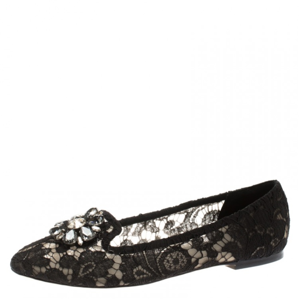 Dolce&Gabbana Black Lace Flats
